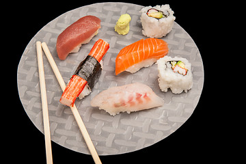 Image showing Japanese seafood sushi