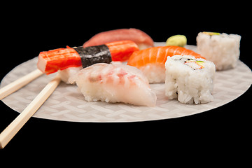 Image showing Japanese seafood sushi