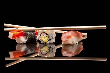 Image showing Japanese seafood sushi