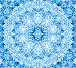 Image showing Blue abstract concentric pattern