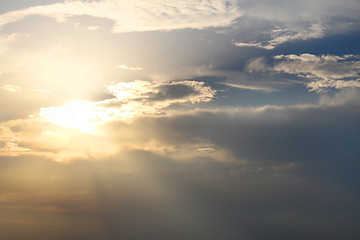 Image showing Beautiful sky with sunlight