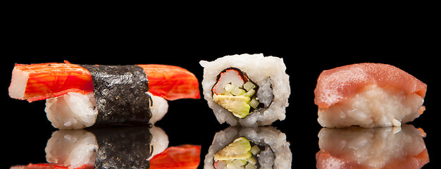 Image showing Japanese seafood sushi