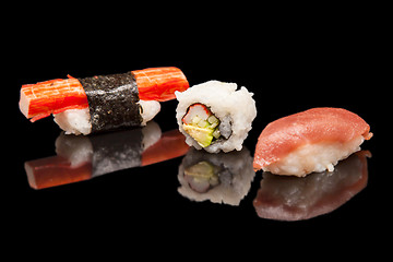 Image showing Japanese seafood sushi