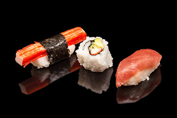 Image showing Japanese seafood sushi