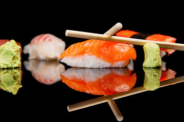 Image showing Japanese seafood sushi