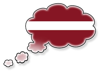 Image showing Flag in the cloud, isolated on white background