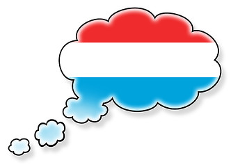 Image showing Flag in the cloud, isolated on white background