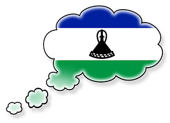 Image showing Flag in the cloud, isolated on white background