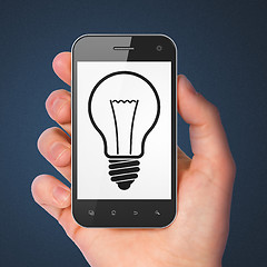 Image showing Business concept: Light Bulb on smartphone