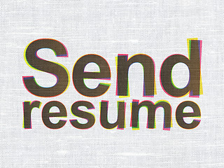 Image showing Business concept: Send Resume on fabric texture background