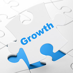Image showing Finance concept: Growth on puzzle background