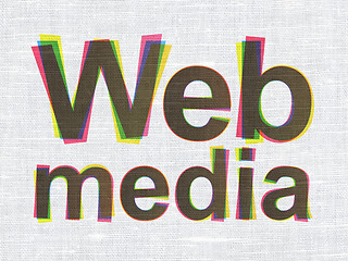 Image showing Web development concept: Web Media on fabric texture background