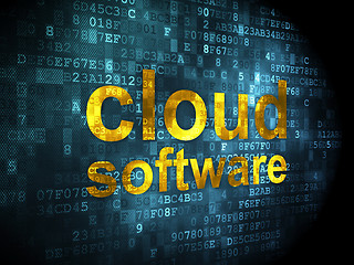 Image showing Cloud computing concept: Cloud Software on digital background