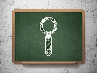 Image showing Web development concept: Search on chalkboard background