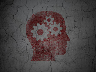 Image showing Education concept: Head With Gears on grunge wall background