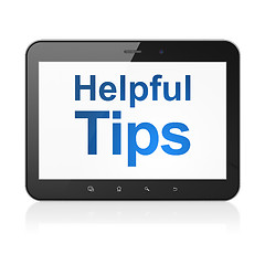 Image showing Education concept: Helpful Tips on tablet pc computer