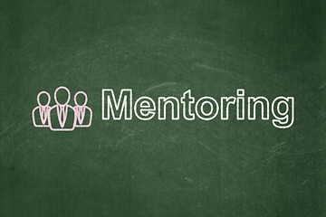Image showing Education concept: Business People and Mentoring on chalkboard background