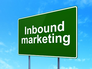 Image showing Business concept: Inbound Marketing on road sign background