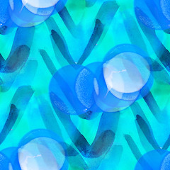 Image showing bokeh blue colorful pattern water texture paint abstract seamles