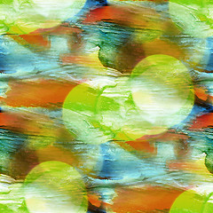 Image showing bokeh blue, green, yellow colorful pattern water texture paint a