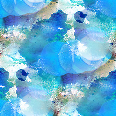 Image showing bokeh colorful pattern water texture paint blue abstract seamles