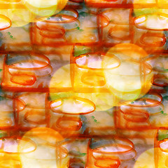 Image showing bokeh colorful brown, yellow pattern water texture paint abstrac