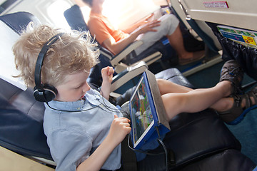 Image showing boy in the plane