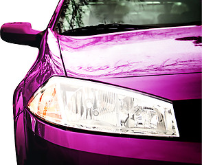 Image showing Pink Sport Car - Front side, half