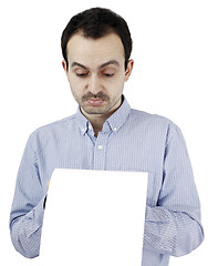 Image showing Man holding a paper