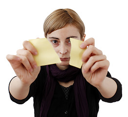 Image showing Woman and post it