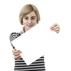 Image showing Woman holding a paper