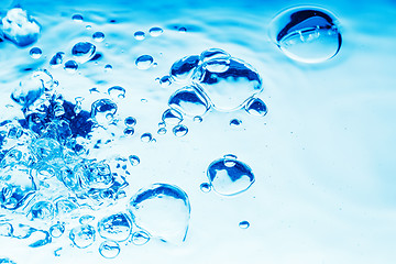 Image showing Background of blue water drops 