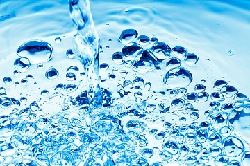 Image showing Background of blue water drops