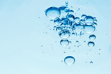 Image showing Background of blue water drops 