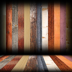 Image showing colorful wood planks in room interior