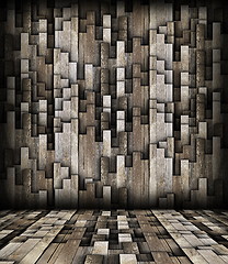 Image showing grey planks finishing on interior backdrop