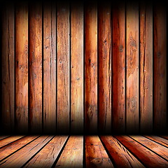 Image showing reddish boards on indoor backdrop