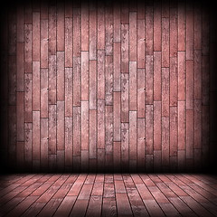 Image showing empty architectural indoor wooden room