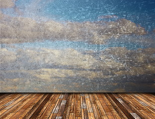 Image showing abstract view of distressed sky from terrace