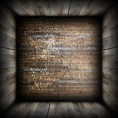 Image showing dark interior wooden backdrop