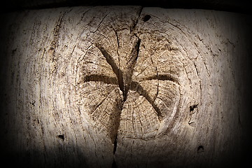 Image showing interesting star in wood knot