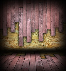 Image showing room backdrop with wood abstract planks