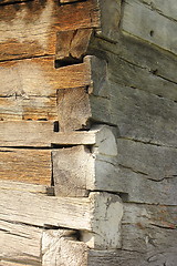 Image showing exterior corner of traditional wooden church