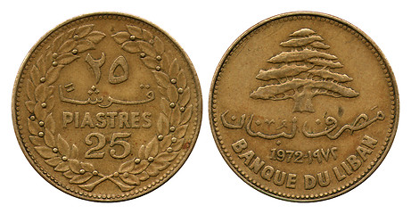 Image showing twenty five piastres, Lebanon, 1972