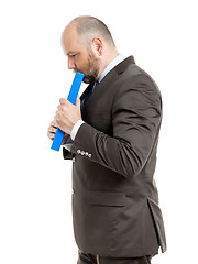 Image showing business man with blue folder