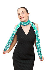 Image showing woman with turquoise scarf