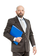 Image showing business man with blue folder