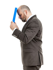 Image showing business man with blue folder