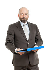 Image showing business man with blue folder