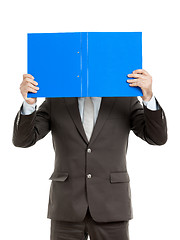 Image showing business man with blue folder